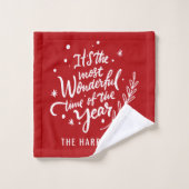 Meest prachtige tijd feestelijke kerst gepersonali bad handdoek (Wasdoekje)