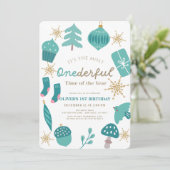 Meest Prachtige Tijd Kerst Groen 1e Verjaardag Kaart (Staand voorkant)