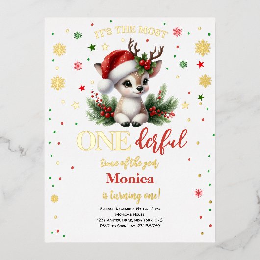 Meest prachtige tijd Kerstmis verjaardagsuitnodigi Folie Feestdagen Briefkaart (Voorkant)