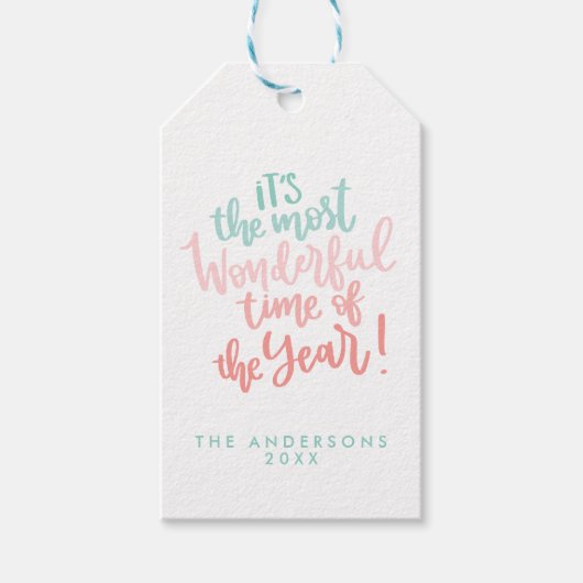 Meest Prachtige tijd van het jaar | Blue HOLIDAY Cadeaulabel (Voorkant)