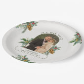 Meest Prachtige Tijd van het Jaar Foto Kerstmis Papieren Bordje (Gekanteld)