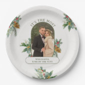 Meest Prachtige Tijd van het Jaar Foto Kerstmis Papieren Bordje (Voorkant)