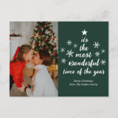 Meest Prachtige Tijd van het Jaar Groene Script Fo Feestdagenkaart (Voorkant)