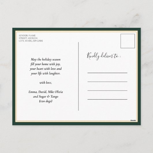 Meest Prachtige Tijd van het Jaar Groene Script Ni Feestdagenkaart (Achterkant)