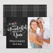 Meest prachtige tijd van het jaar Kerstmis Foto Feestdagenkaart (Voorkant / Achterkant)