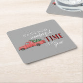 Meest Prachtige Tijd van het jaar Kerstmis Vrachtw Kartonnen Onderzetters (Schuin)