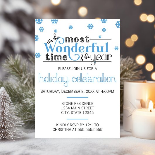 Meest Prachtige Tijd van het Jaar Party Uitnodigin Kaart