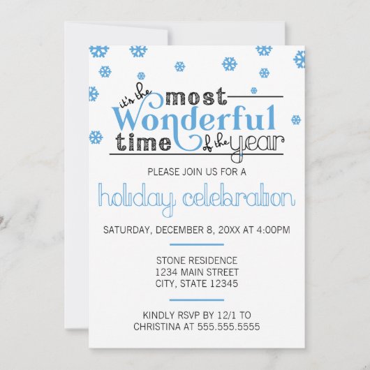 Meest Prachtige Tijd van het Jaar Party Uitnodigin Kaart (Voorkant)