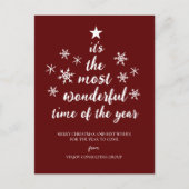 Meest Prachtige tijd van het jaar Red Script Busin Feestdagenkaart (Voorkant)