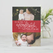 Meest Prachtige Tijd van het Jaar Rode Foto Feestdagenkaart (Staand voorkant)