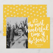 Meest Prachtige tijd van het jaar | Yellow HOLIDAY Kaart (Voorkant / Achterkant)