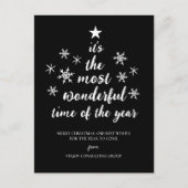 Meest Prachtige Tijd van het Jaar Zwart Script Bus Feestdagenkaart (Voorkant)