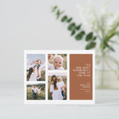 Meest prachtige tijd voor kerstmis multi-foto aank feestdagenkaart (Staand voorkant)