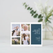 Meest prachtige tijd voor kerstmis multi-foto aank feestdagenkaart (Staand voorkant)