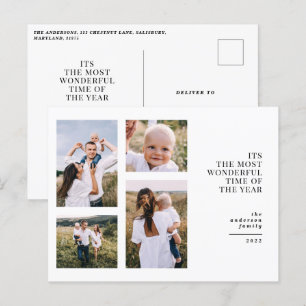 Meest prachtige tijd voor kerstmis multi-foto aank feestdagenkaart