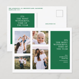 Meest prachtige tijd voor kerstmis multi-foto aank feestdagenkaart