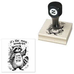 Meest Prachtige Wijn van het Jaar Wasbeer Rubberstempel