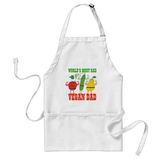 Meest RAD VEGAN DAD Funny Vegetables Flexible Scho Standaard Schort (Voorkant)