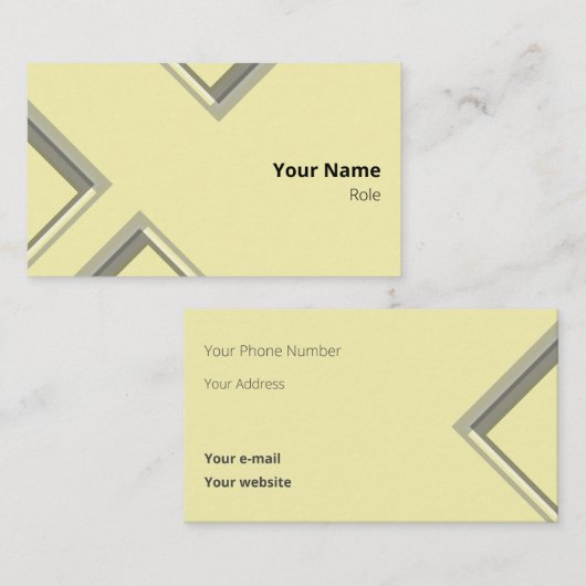 Meest recente geelste geometrische driehoekshapsen visitekaartje (Voorkant / Achterkant)