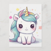 Meest Schattige Pastel Kawaii Eenhoorn Briefkaart (Voorkant)