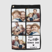 Meest T-shirt-Riffic BONUS DAD 5 Foto Vaderdag Golfhanddoek (Voorkant)