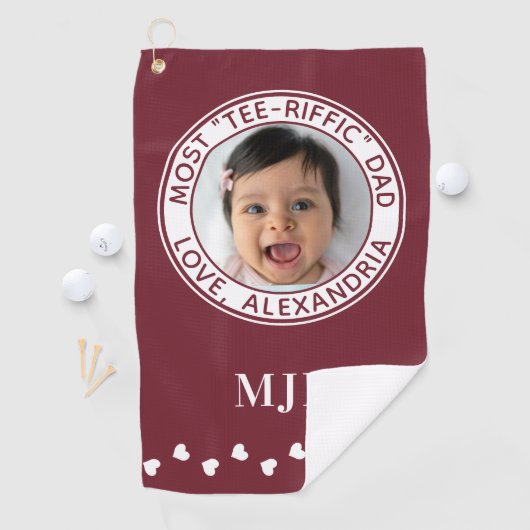 Meest T-shirt-Riffic DAD Schattige Custom Photo Go Golfhanddoek (Insitu)
