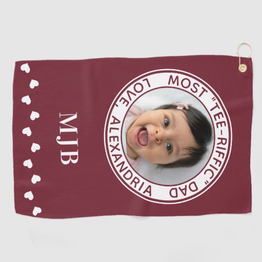 Meest T-shirt-Riffic DAD Schattige Custom Photo Go Golfhanddoek (Horizontaal)