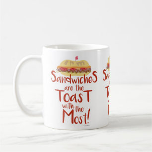 Meest toast Funny Sandwich Gezegde Logo Art Koffiemok