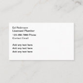 Meest unieke Plumber Visitekaartjes ontwerp (Achterkant)