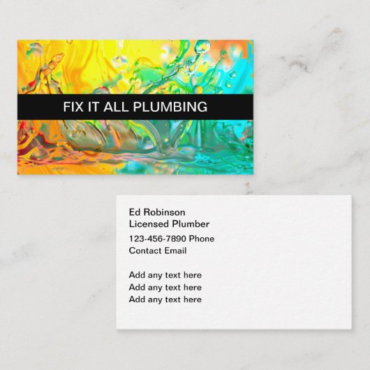 Meest unieke Plumber Visitekaartjes ontwerp (Voorkant / Achterkant)
