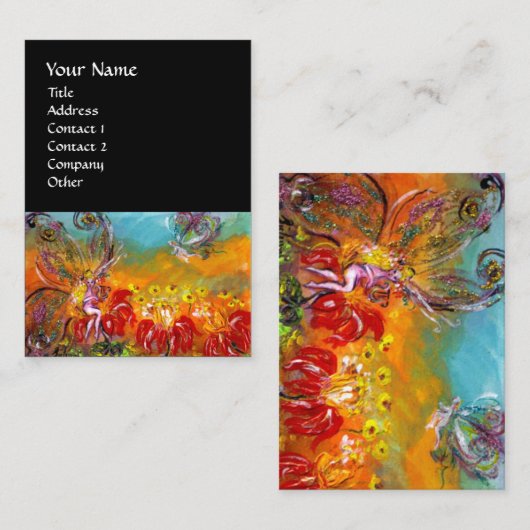 MEEST VAN DE RODE STROMEN Floral Fantasy Black Visitekaartje (Voorkant / Achterkant)