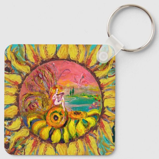 MEEST VAN DE ZONLOWERS Geel Roze Blauwe Fantastisc Sleutelhanger (Achterkant)