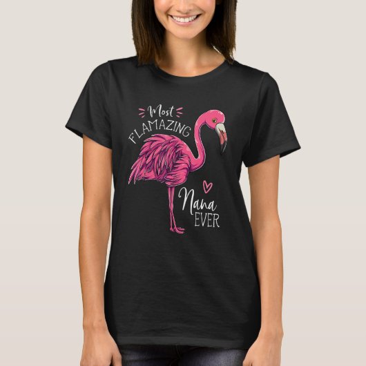 Meest verbazingwekkende Nana Ooit Flamingo Leuke O T-shirt (Voorkant)