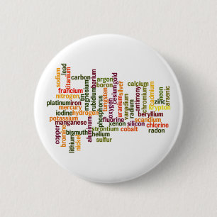 Meest voorkomende elementen (Word Cloud Chemistry) Ronde Button 5,7 Cm