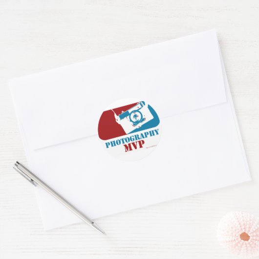 Meest waardevolle fotograaf ronde sticker (Envelop)