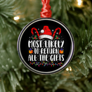 Meest Waarschijnlijk Alle Kerstcadeaus Terugbrengt Metalen Ornament