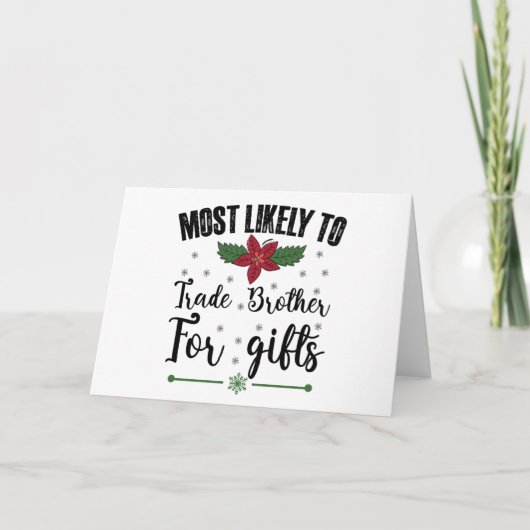 Meest waarschijnlijk broeder ruilen voor cadeautje bedankkaart (Voorkant)