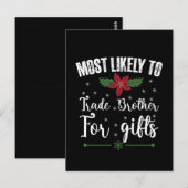 Meest waarschijnlijk broeder ruilen voor cadeautje briefkaart (Voorkant / Achterkant)