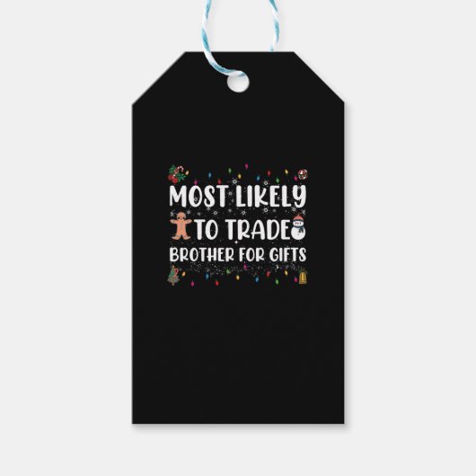 Meest waarschijnlijk broeder ruilen voor cadeautje cadeaulabel (Voorkant)