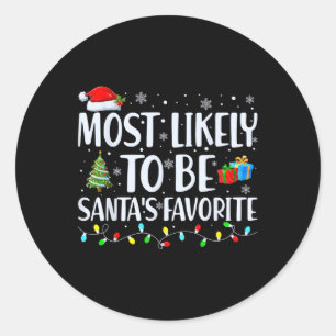 Meest waarschijnlijk de favoriete kerstberoemdheid ronde sticker