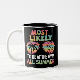 Meest Waarschijnlijk de Hele Zomer in de Fitness L Tweekleurige Koffiemok