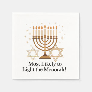 Meest Waarschijnlijk de Menorah Chanukka Joods aan Servet