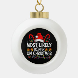 Meest Waarschijnlijk Een Dutje Doet Op Kerstdag Ov Keramische Bal Ornament