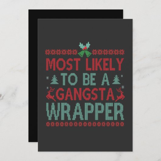 Meest Waarschijnlijk een Gangsta Verpakking Grappi Kaart (Voorkant / Achterkant)