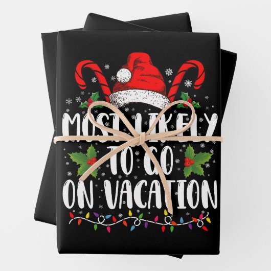 Meest waarschijnlijk gaan op vakantie kerst matchi inpakpapier vel (In situ)