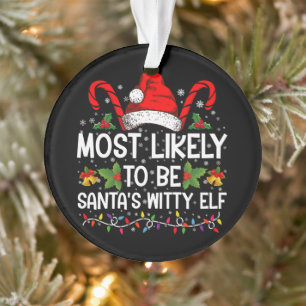Meest Waarschijnlijk Kerstelf van Kerstman met gev Ornament