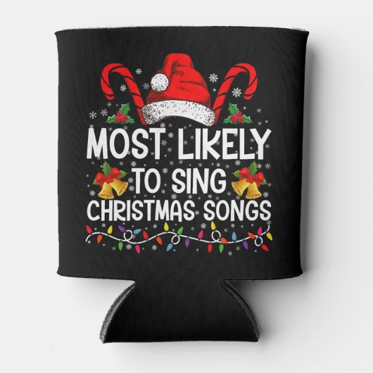 Meest waarschijnlijk kerstliedjes zingen blikjeskoeler (Voorkant)