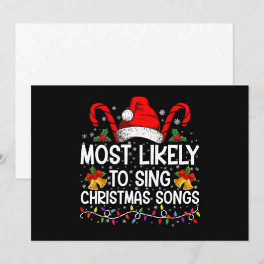 Meest waarschijnlijk kerstliedjes zingen kaart (Voorkant / Achterkant)