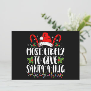 Meest Waarschijnlijk Kerstman Een Knuffel Geven Fa Kaart