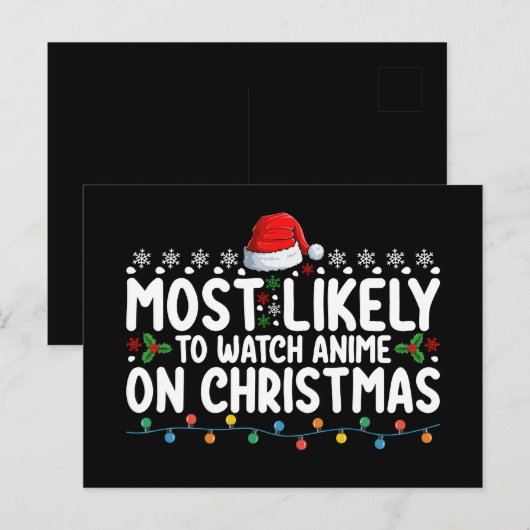 Meest waarschijnlijk om anime te kijken op Kerstmi Briefkaart (Voorkant / Achterkant)